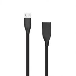 Silikoninis kabelis USB-Micro USB (juodas, 1m.) | CA911226