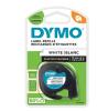 Dymo label printer tape LetraTag Plastic 12mmx4m, black/white