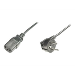 Digitus | Power Cord Cable | Power Cord, Schuko (CEE 7/7) 90ø angled - C13 M/F, H05VV-F3G 0.75qmm | Black | AK-440100-018-S