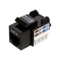 Digitus | Class E CAT 6 Keystone Jack | DN-93601 | Unshielded RJ45 to LSA | Black | Cable installation via LSA strips, color coded according to EIA/TIA 568 A & B; The Cat 6 keystone module supports transmission speeds of up to 1 GBit/s & 250 MHz in connection with cat 6 or higher network installation cables