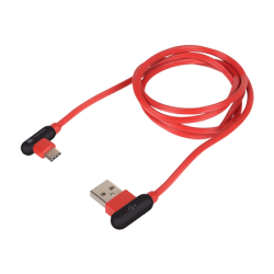 Natec Prati, Angled USB Type C to Type A Cable 1m, Red | Natec | Prati | USB Type C | USB Type-A | NKA-1201