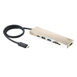 Aten UH3239 USB-C Multiport Mini Dock with Power Pass-Through | Aten | USB-C Multiport Mini Dock with Power Pass-Through | UH3239 | Dock | Ethernet LAN (RJ-45) ports | VGA (D-Sub) ports quantity | DisplayPorts quantity | USB 3.0 (3.1 Gen 1) Type-C ports quantity | USB 3.0 (3.1 Gen 1) ports quantity | USB 2.0 ports quantity | HDMI ports quantity | Warranty  month(s) | UH3239-AT
