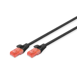 Digitus | Patch cord | CAT 6 U-UTP | PVC AWG 26/7 | 2 m | Black | Modular RJ45 (8/8) plug | DK-1612-020/BL