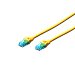 Digitus | Patch cord | CAT 5e U-UTP | PVC AWG 26/7 | 1 m | Yellow | Modular RJ45 (8/8) plug | DK-1511-010/Y