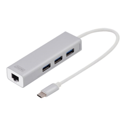 Digitus | USB Type-C 3-Port Hub + Gigabit Ethernet | DA-70255