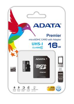 ADATA 16GB MicroSDHC UHS-I Class10 +ad | AUSDH16GUICL10-RA1