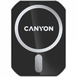 CANYON CH-15, Magnetic car holder and wireless charger, C-15-01, 15W，Input: USB-C: 5V/2A, 9V/3A;Output: 5W, 7.5W, 10W, 15W;83*60*8.15mm,0.147kg,black | CNE-CCA15B01