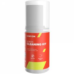 CANYON CCL31, Cleaning Kit, Screen Cleaning Spray + microfiberSpray for screens and monitors, complete with microfiber cloth. Shrink wrap, 200ml + 18x18 cm microfiber,  55x55x145mm 0.208kg | CNE-CCL31