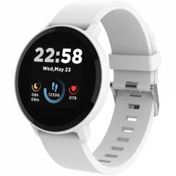 CANYON Lollypop SW-63, Smart watch, 1.3inches IPS full touch screen, Round watch, IP68 waterproof, multi-sport mode, BT5.0, compatibility with iOS and android, Silver white, Host: 25.2*42.5*10.7mm, Strap: 20*250mm, 45g | CNS-SW63SW