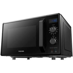 3-in-1 Microwave Oven with Grill and Combination Hob, 23 Litres, Rotating Plate with Storage, Timer, Built-in LED Lights, 900 W, Grill 1050 W, Pizza Programme, Black | MW2-AG23P(BK)