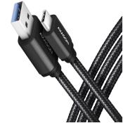 Axagon Data and charging USB 3.2 Gen1 cable lengh 1.5 m. 3A. Black braided. | BUCM3-AM15AB